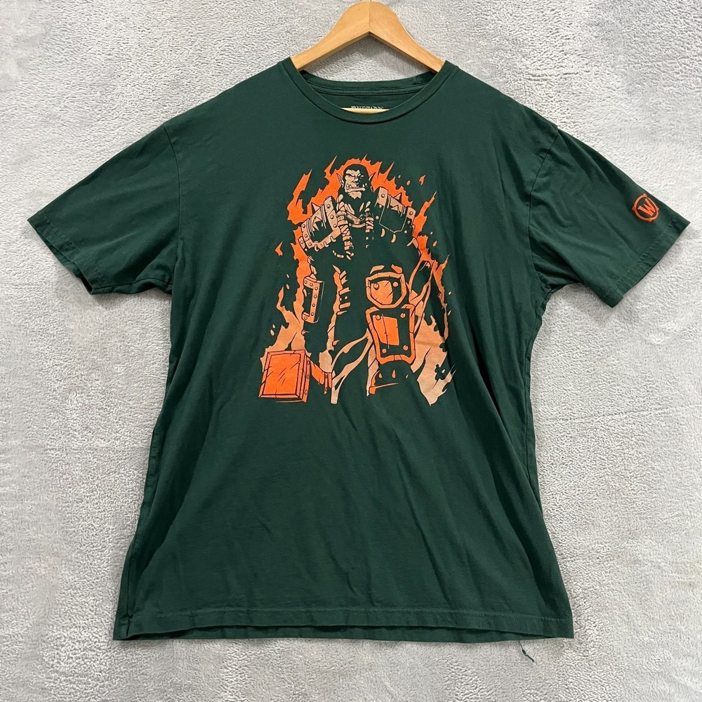 Blizzard Entertainment Thrall Jinx Shirt XL Green Orange Short Sleeve Gaming Tee